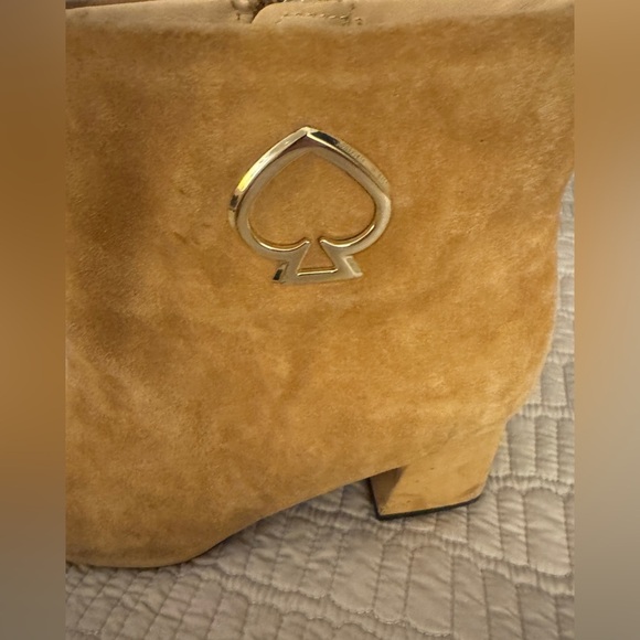 Kate Spade Alihandra Camel Suede boots Size 8M EUC Upper Leather - Picture 4 of 13